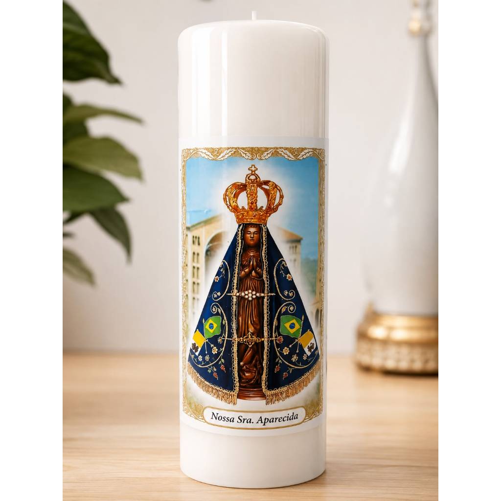 10 UNIDADES DE VELA NOSSA SENHORA APARECIDA DEVOCIONAL RELIGIOSA PARA ORAÇÃO