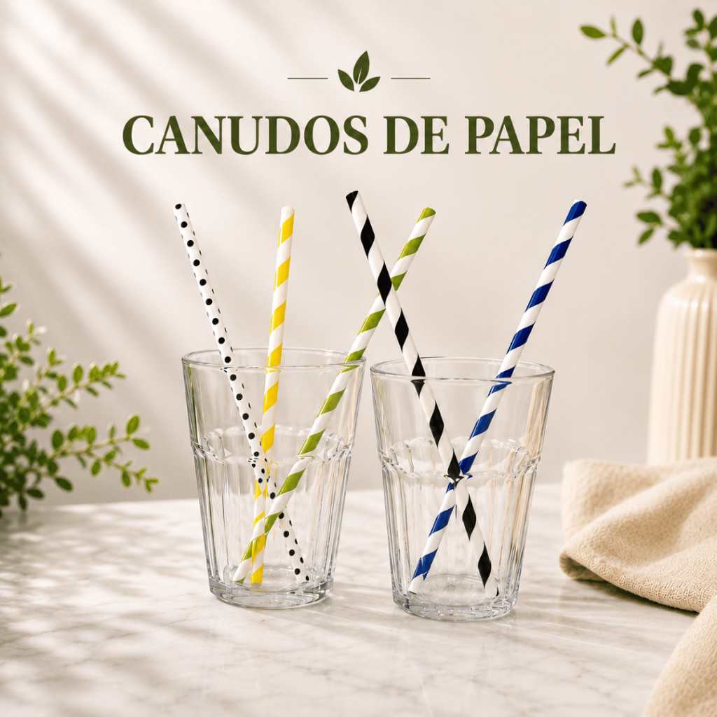 Canudo de Papel Colorido para Festas e Topo de Bolo Kit com 25 50 e 100 unidades
