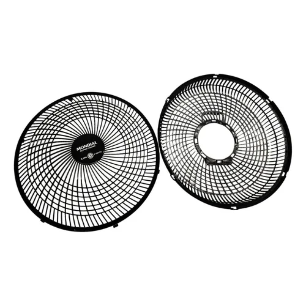 GRADE DIANTEIRA + TRASEIRA + HELICE VENTILADOR MONDIAL 30CM V-30 PRETO (Hélice Co Aléatoria)