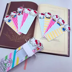Kit 50 Marca Páginas Hello Kitty Vermelha Fofa Kawaii 10 Modelos Diferentes