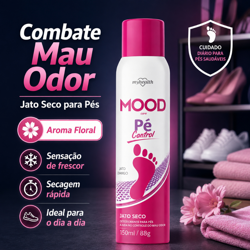 Desodorante Pés Spray Feminino Floral Mood 150ml Jato Seco Refrescante Tira Chulé Mau Cheiro Odores
