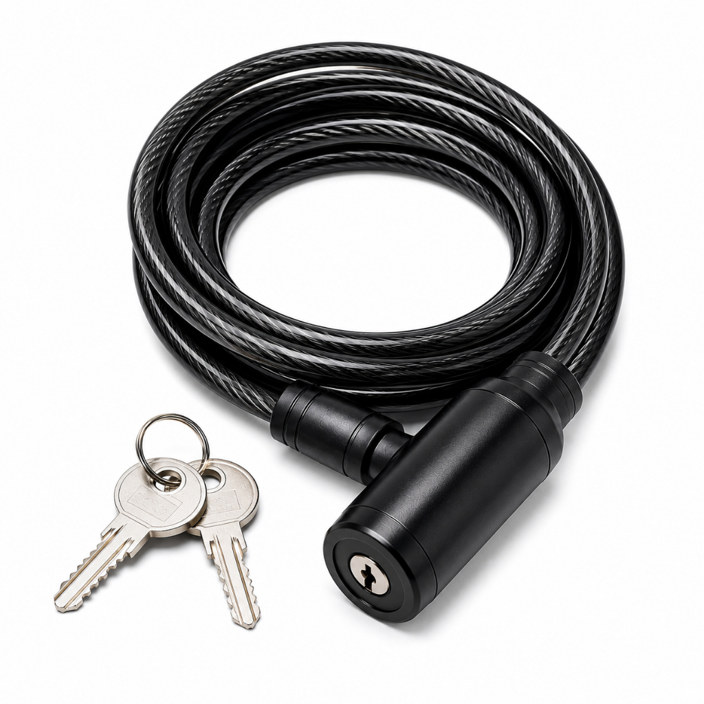 Cadeado Bicicleta Cabo de Aço Reforçado 65cm Trava Segurança Para Bike Moto Anti Roubo