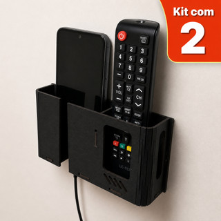 Suporte de Parede para Celular e Controle Remoto Autoadesivo 2 em 1 Multifuncional Kit com 1 ou 2 Peças