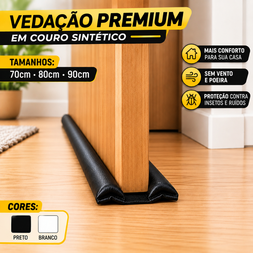 Veda Porta Protetor Rolinho Duplo Impermeável 70cm 80cm 90cm Anti Insetos
