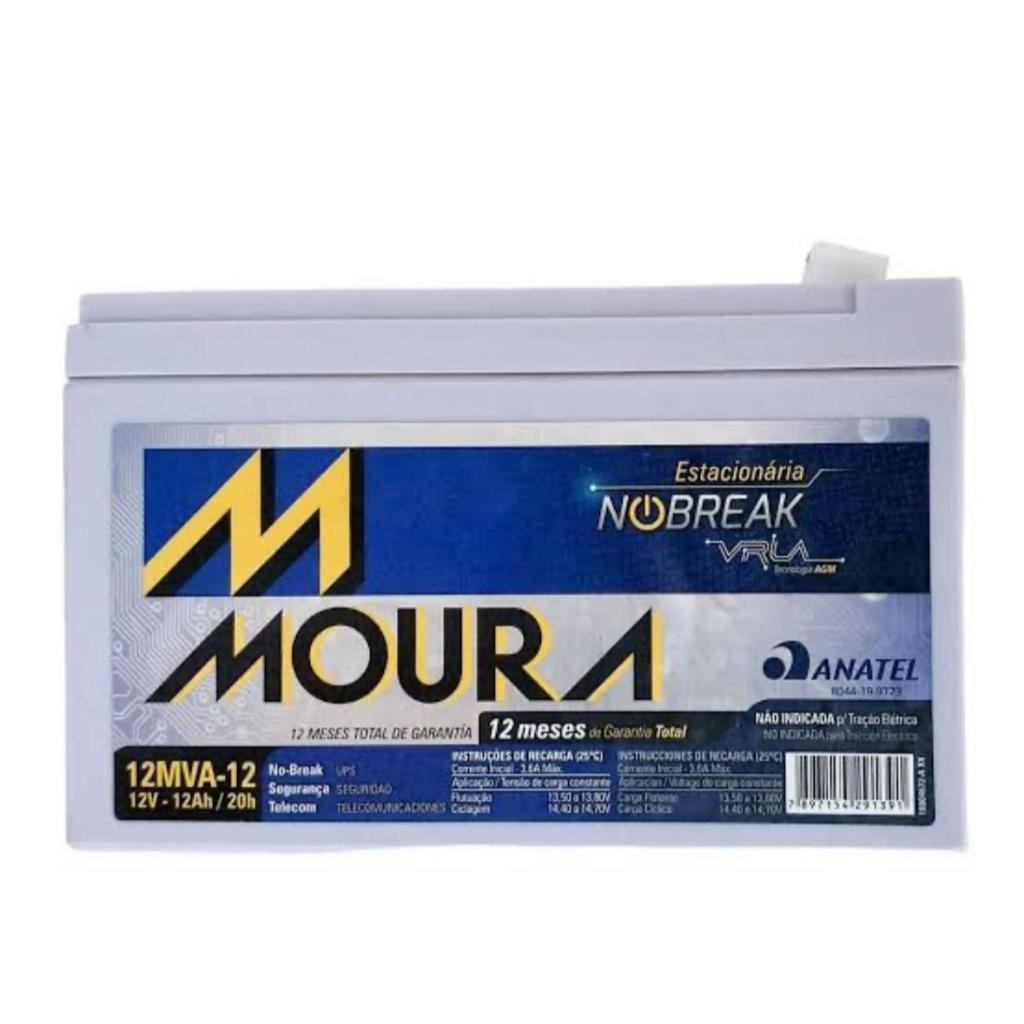 12V 12AH PARA AUTOMAÇÃO , PULVERIZADOR COSTAL , NO BREAK - MOURA .