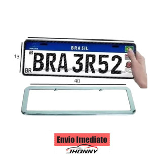 Kit 1/2/4 Moldura de Placa Universal Aço Cromado