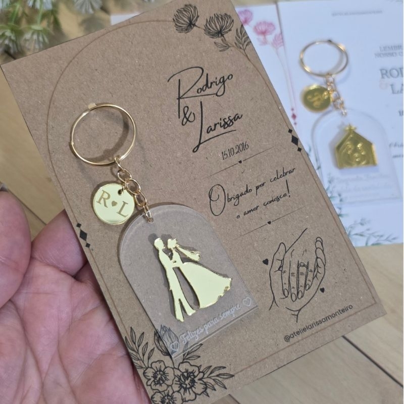 Kit Chaveiro Noivinhos Personalizado | Lembrancinha de Casamento