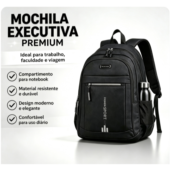 Mochila para Notebook Masculina Impermeável Resistente Grande Capacidade com Compartimentos para Trabalho e Faculdade