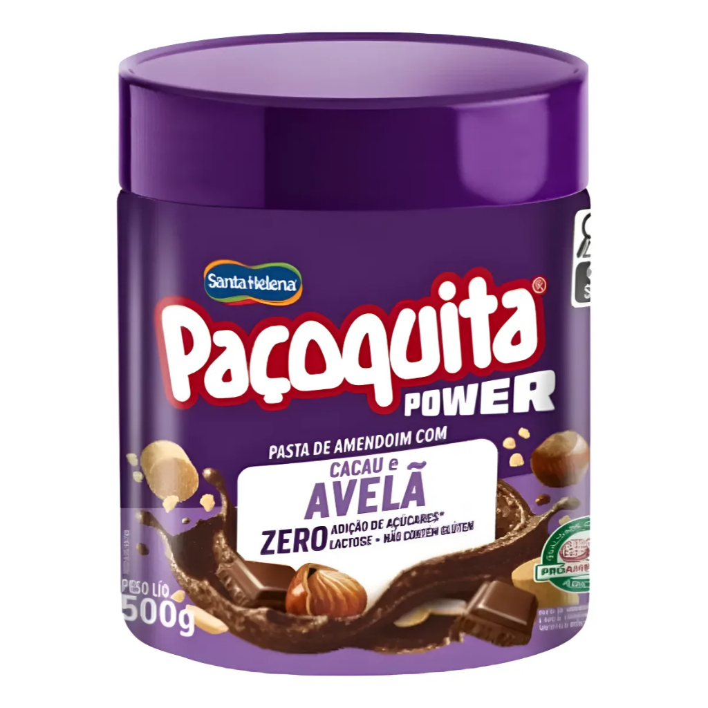 Pasta Paçoquita Power Cacau E Avelã 500g