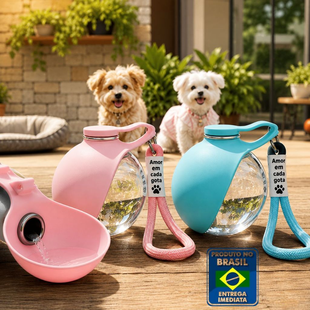 Garrafa de água portátil para pets, copo de viagem, bebedouro para uso ao ar livre