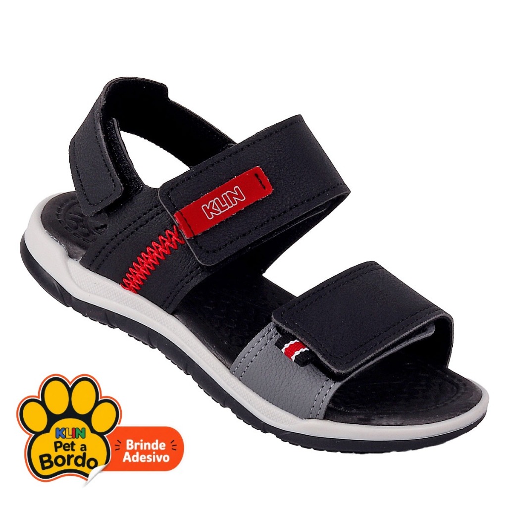 Papete Infantil Casual Menino Escolar Klin Original Voltas as Aulas Super Confortável - Preto