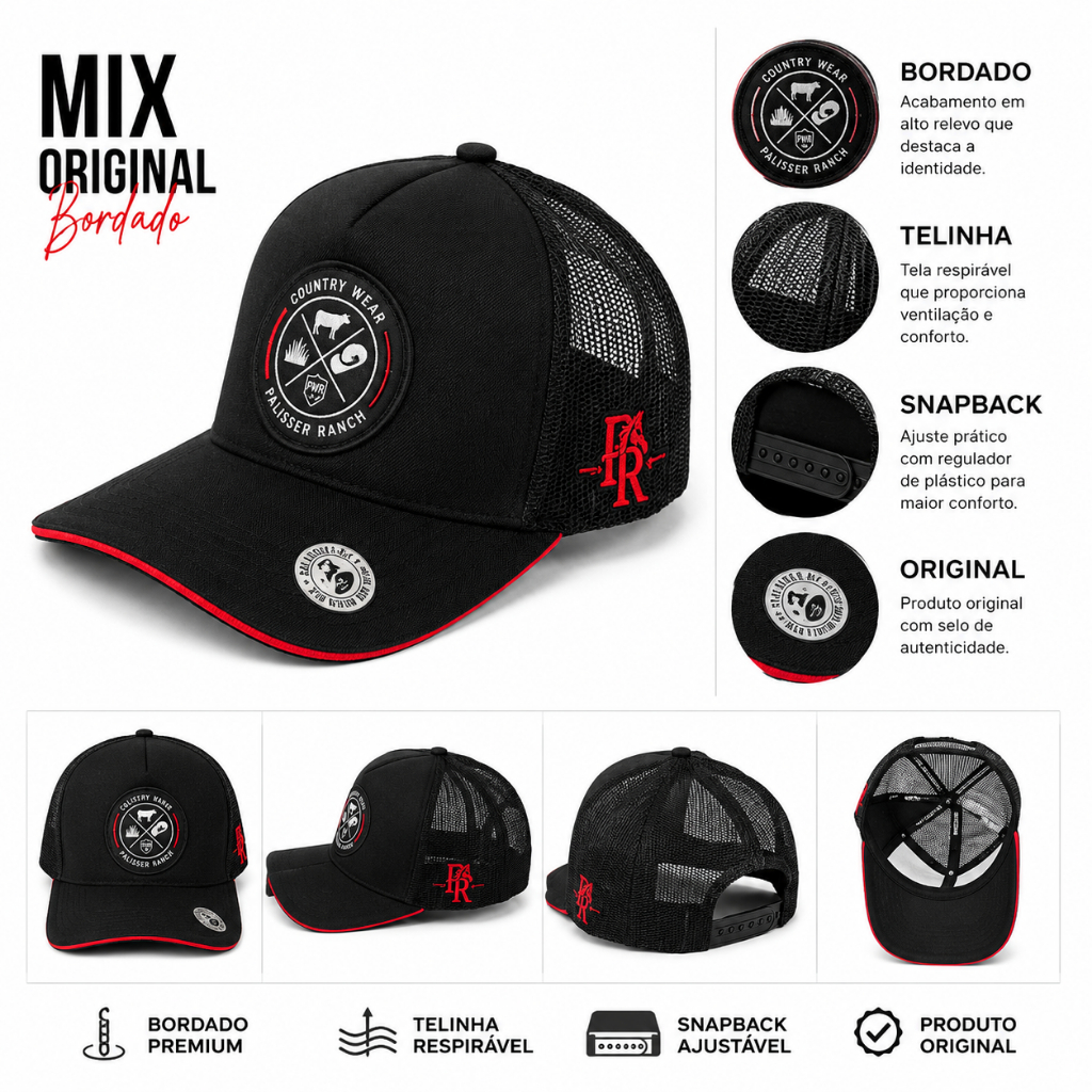 Boné Masculino Country Western Cowboy Rodeio Sertanejo Ajustável Casual Estilo Agro.
