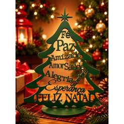 10 Árvore de natal em mdf Frases Verde