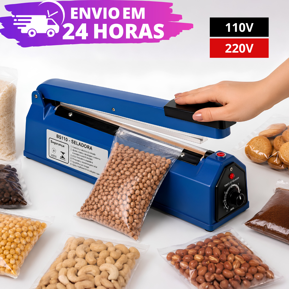 Seladora Elétrica de Plástico 110V 220V 8 Temperaturas Manual REFORÇADA Para Embalagens
