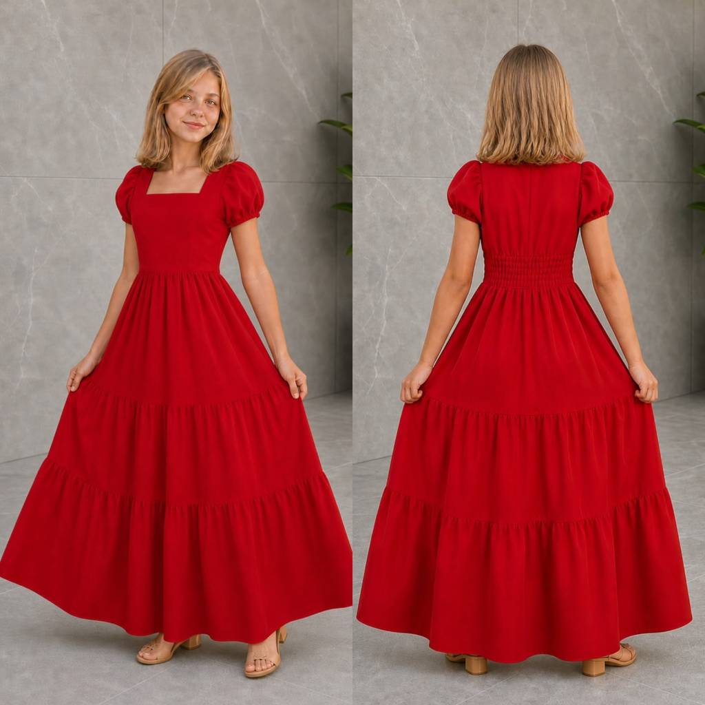 Vestido Manga Princesa Menina Infantil E juvenil Alfaiataria Premium Festas e Eventos