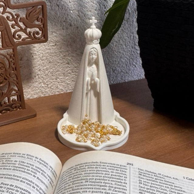 Nossa Senhora Aparecida Porta Terço Católico Imagem Decorativa Oração e Fé