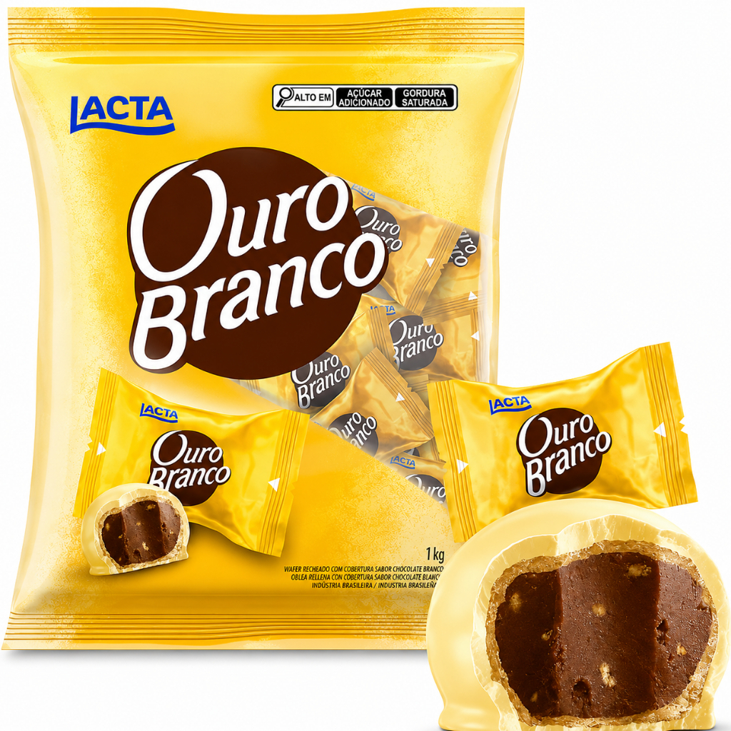 Bombom Chocolate Ouro Branco Pacote 1kg Lacta