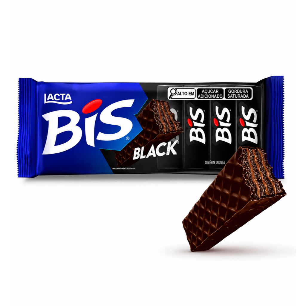 Chocolate Wafer Bis Black C/16 Unidades Lacta