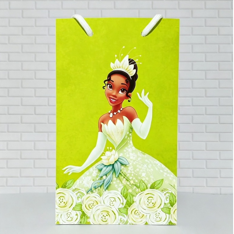 Princesa Tiana - Kit Mini Sacolinha Personalizada PEGUE e MONTE/Sacola/Aniversario/Lembrancinha/Festa