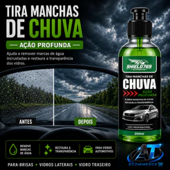Removedor de Manchas de Chuva para Vidros Automotivos Limpa Vidro Para-Brisa Restaura Transparência Uso Profissional