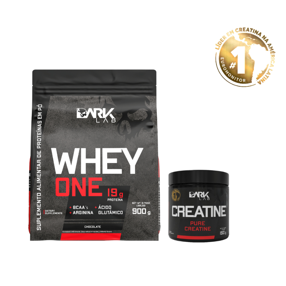 Kit Whey Protein One Refil 900g + Creatina Monohidratada 100% Pura 150g - Dark Lab