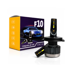Par Ultra Led H4 30.000 Lúmens Lâmpada Farol H4 6000k 42w F10 Encaixe H4 Branco Frio
