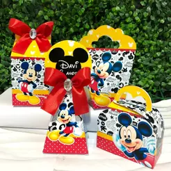 Kit Caixas MICKEY Personalizados Lembrancinhas Festa Infantil Aniversário Desmontadas