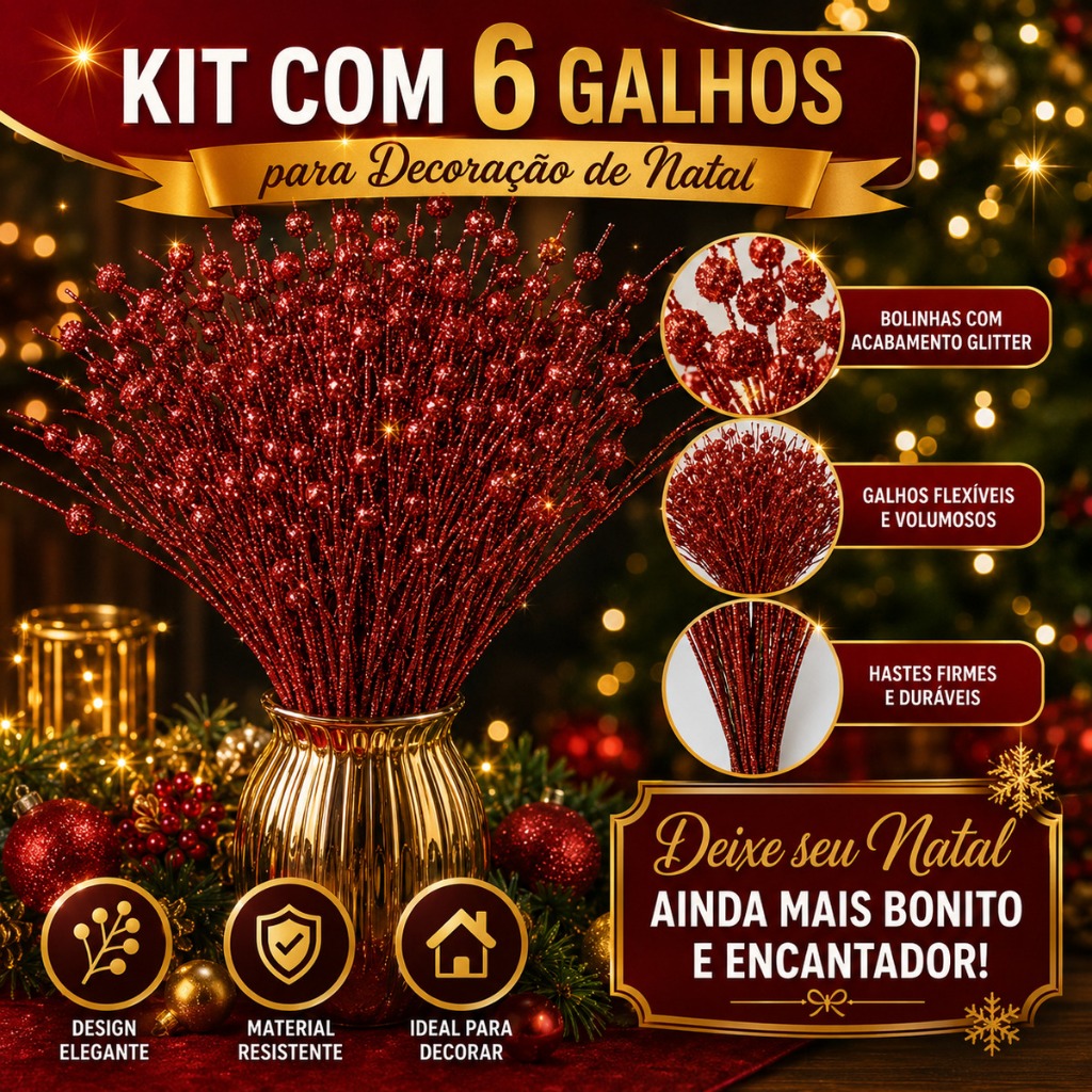 Enfeites De Natal Buque Galhos 45cm Bolha De Barba Longa Ouro E Prata Artificial Glitter Haste Decoração Árvore