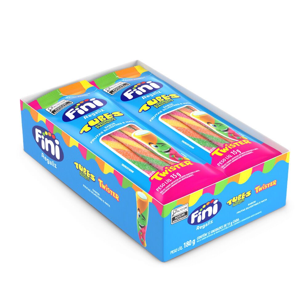 Caixa 12un Fini Tubes Twister Azedinho 15g