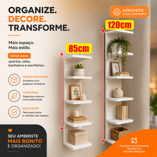 Torre Prateleira Estante Mdf 120 cm e 85 cm Multiuso Closet Organizador Sapateira Decorat…
