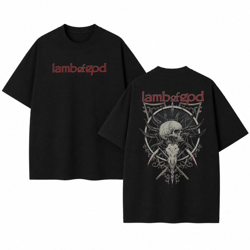 Camiseta Oversized Lamb of God Rock Metal Heavy Metal Streetwear Estampa Masculina