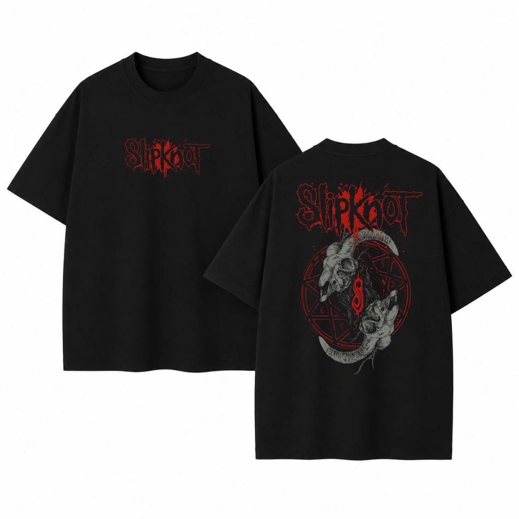 Camiseta Oversized Slipknot Bode Rock Metal Heavy Metal Streetwear Estampa Masculina Feminina