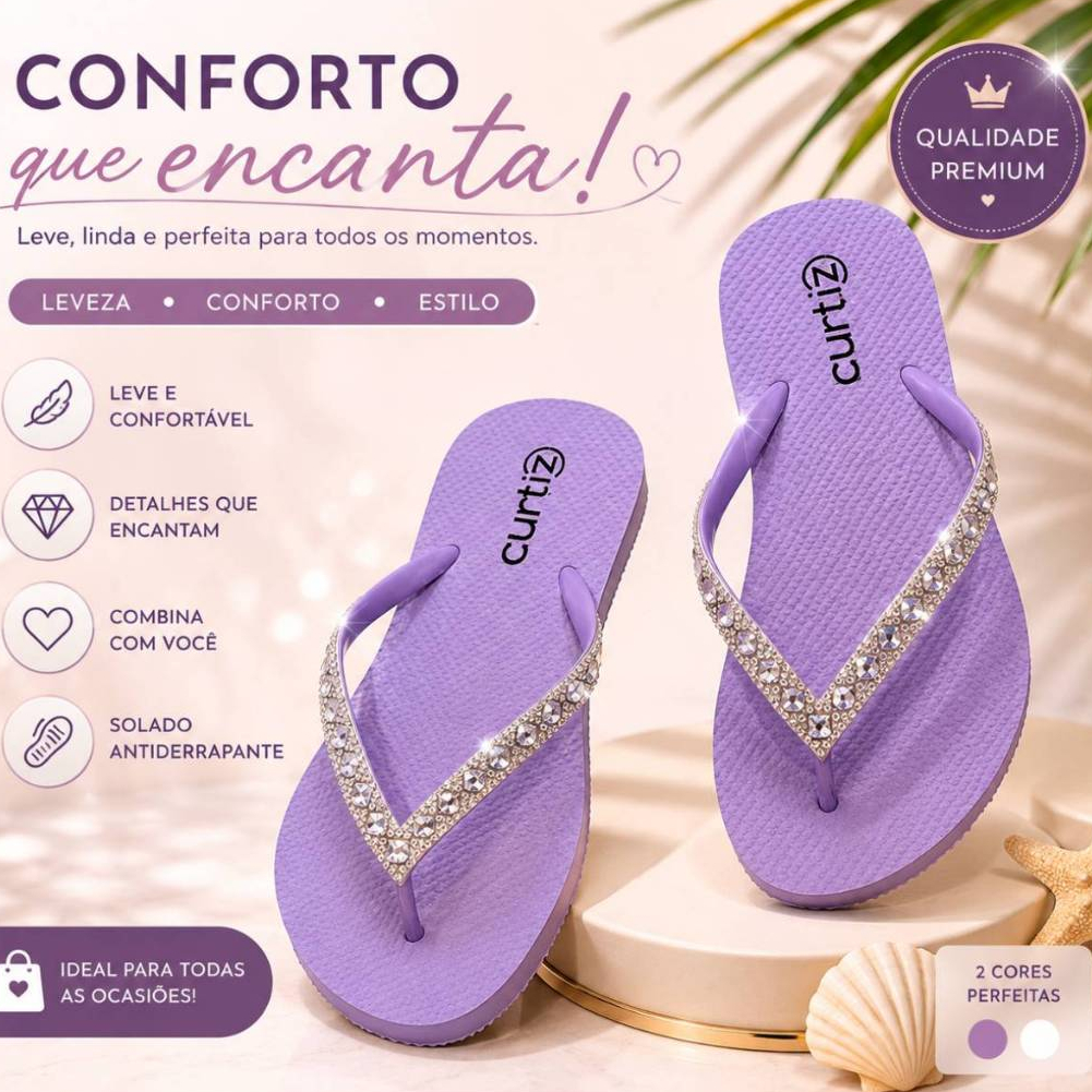 Kit 2 Chinelo Pedraria Feminino – Praia & Pscina | Confortável | Dia a Dia Casual | Pronta Entrega