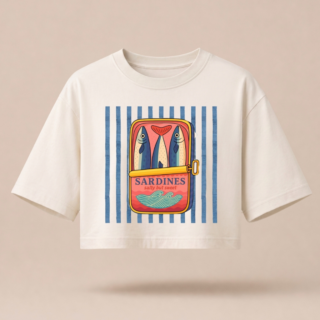 Cropped Feminino Oversized Estampada Blusa Soltinha Confortável 100% Algodão Praia Academia Passeio