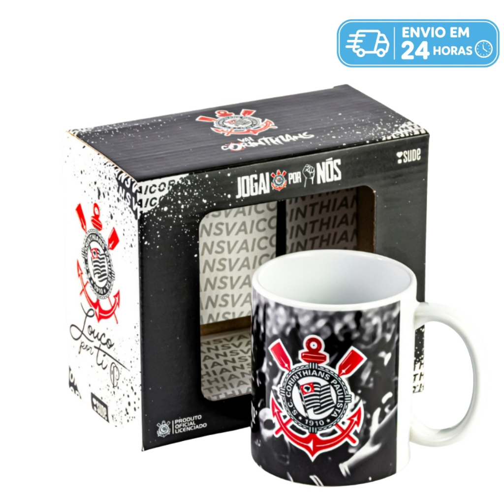 Caneca Café Corinthians Jogai Por Nós Oficial Licenciado Timão Caixa Presente