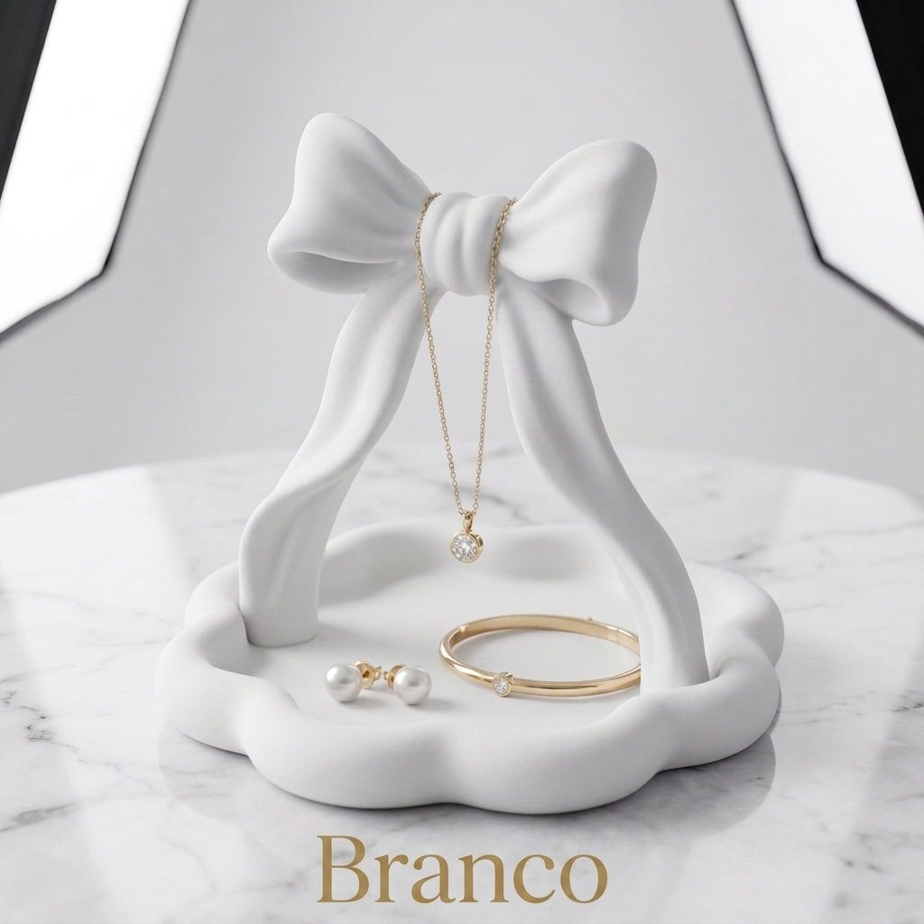 Porta-Joias Laço Decorativo Organizador de Anéis Brincos Colares e Pulseira