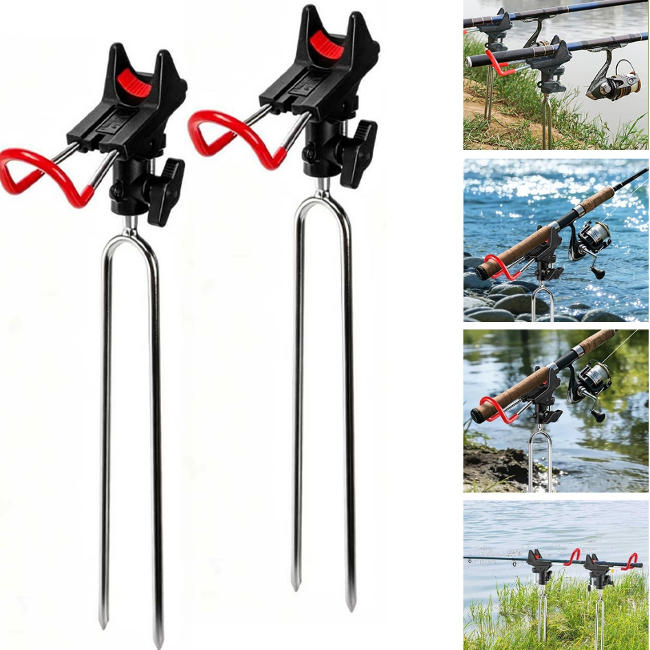 Conjunto de 2 Suportes Apoio Para Vara Pesca C Regulagem Pesca Não se deforma facilmente