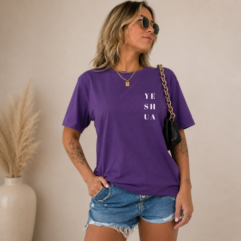 Camiseta Estampada Yeshua Blusa Moda Tshirt Gringa Estilo Cristã Linda Confortável Deus