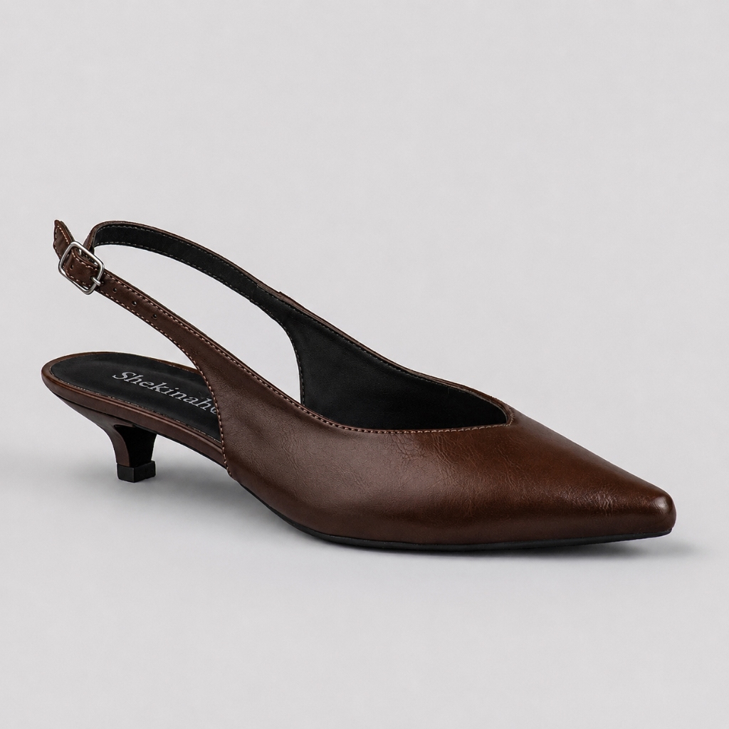 Scarpin Feminino Shekinah Sapato Social Bico Fino Salto Fino Stiletto Slingback Kitten Heel