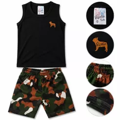 Conjunto regata menino bebê infantil verão masculino bermuda shorts tamanhos 1 2 3 4 6 8