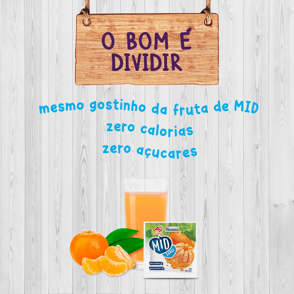 Kit Refresco em Pó MID ZERO® Tangerina 15x10g - Zero Açúcar - Ideal para Lanches, Festas e Churrascos — imagem 2 de 2