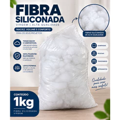 1 Kg Fibra de Silicone Pura 100% Virgem Para Enchimento de Travesseiros e Almofadas