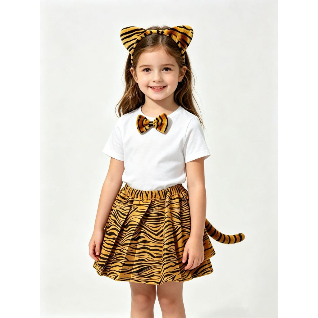 Fantasia Infantil Animais Tiara Saia Arco de Festas Carnaval Halloween