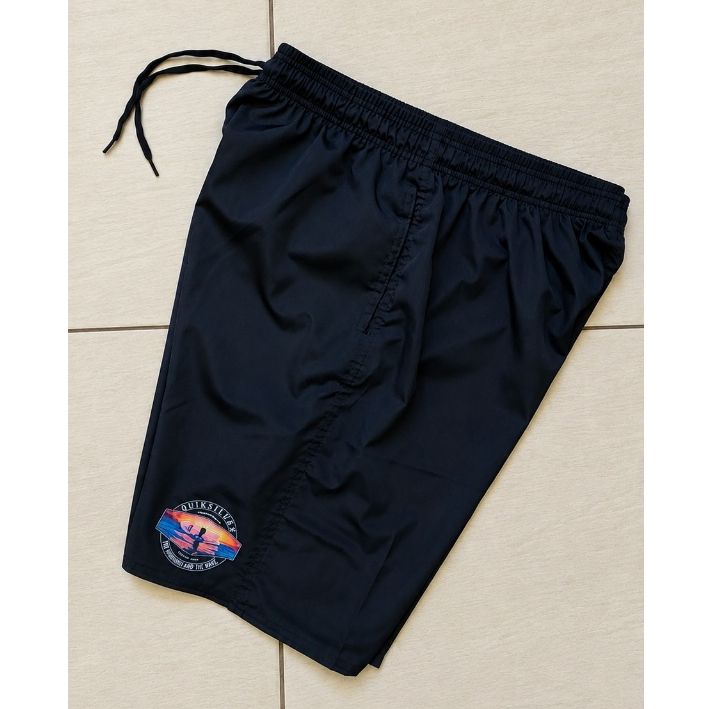 Bermuda QuikSilver Masculina Tactel Elastano Preta Confortável Academia Praia Piscina Secagem Rápida