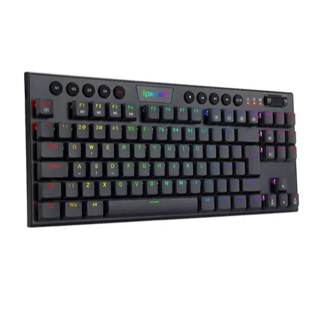 Teclado Mecanico Gamer Redragon Horus TKL, RGB, ABNT2, Switch Marrom, USB, Preto, K622-RGB-PT-BROWN