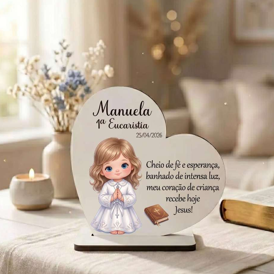 20 Lembrancinha Primeira Comunhão Personalizado Em Mdf Branco Eucaristia Igreja crisma