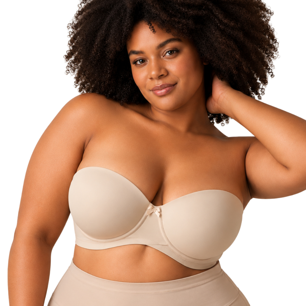 SUTIÃ BUSTIÊ TOMARA CAIA QUE BASE CRUZADA REFORÇADO PLUS SIZE + Kit de Alças de Brinde