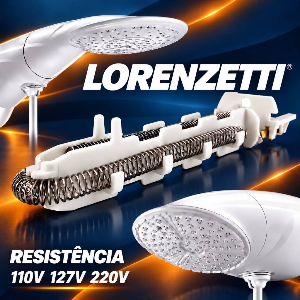 Resistência para Chuveiro Lorenzetti Advanced e Top Jet turbo multitemperatura e Eletrônica 220v 7500w 6400w 127v 5500w