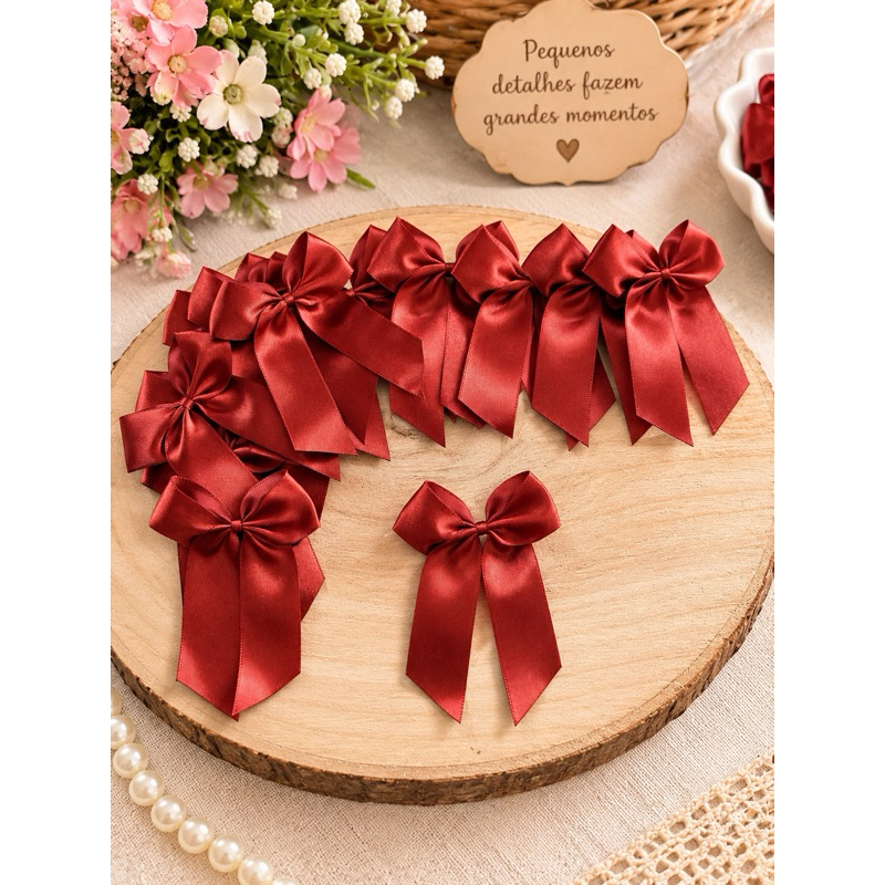 Laço, De Cetim Nº5 8 x 7, com 50-75-100 unidades - ideal para personalizados, artesanatos, caixa milk, decorações,