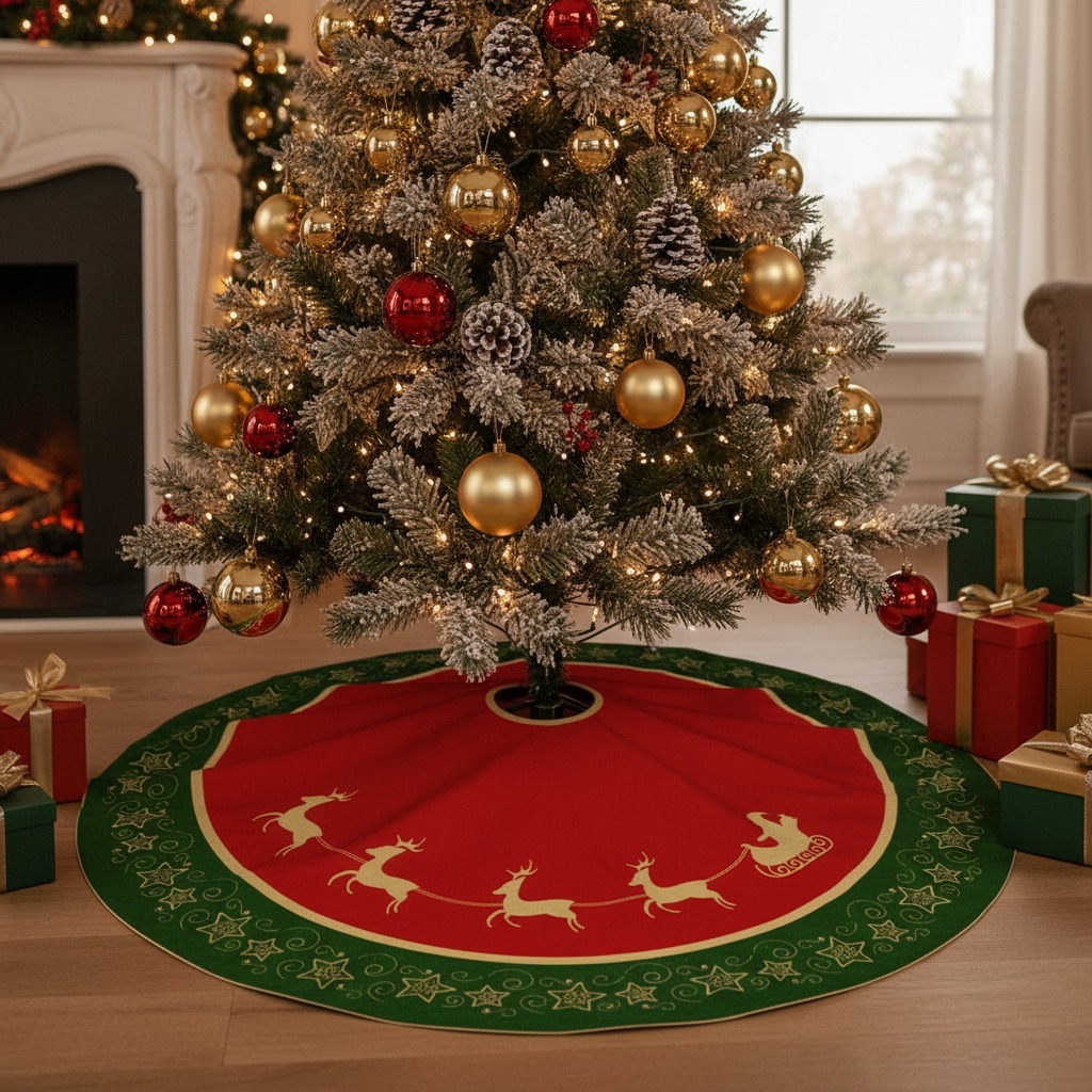 Capa Para Pé De Árvore De Natal Saia Natalina Decorativa